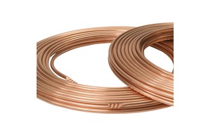 Bare copper tube in coils